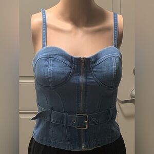 Denim Blue Corset Top